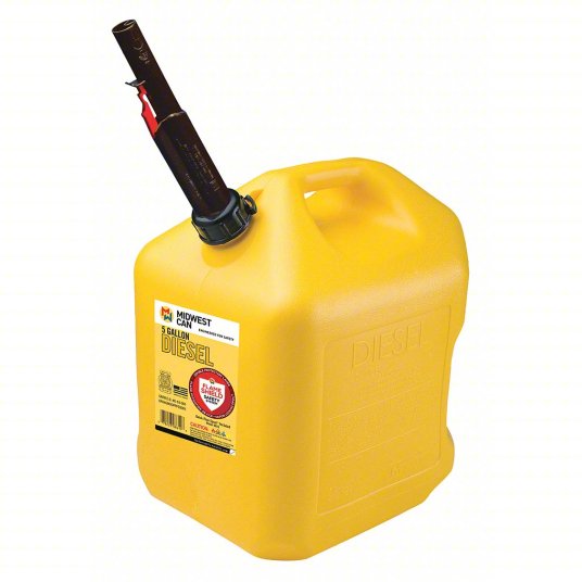 Diesel Can: 5 Gal Capacity, Self, Yellow