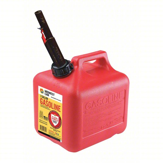 Gas Can: 2 Gal Capacity, Self, Red