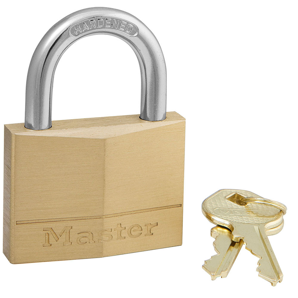 Master Lock 150D Brass Padlock, Silver