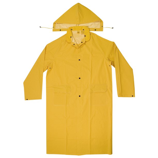 2-Piece Heavyweight Rain Trench Protective Coat, PVC, Yellow