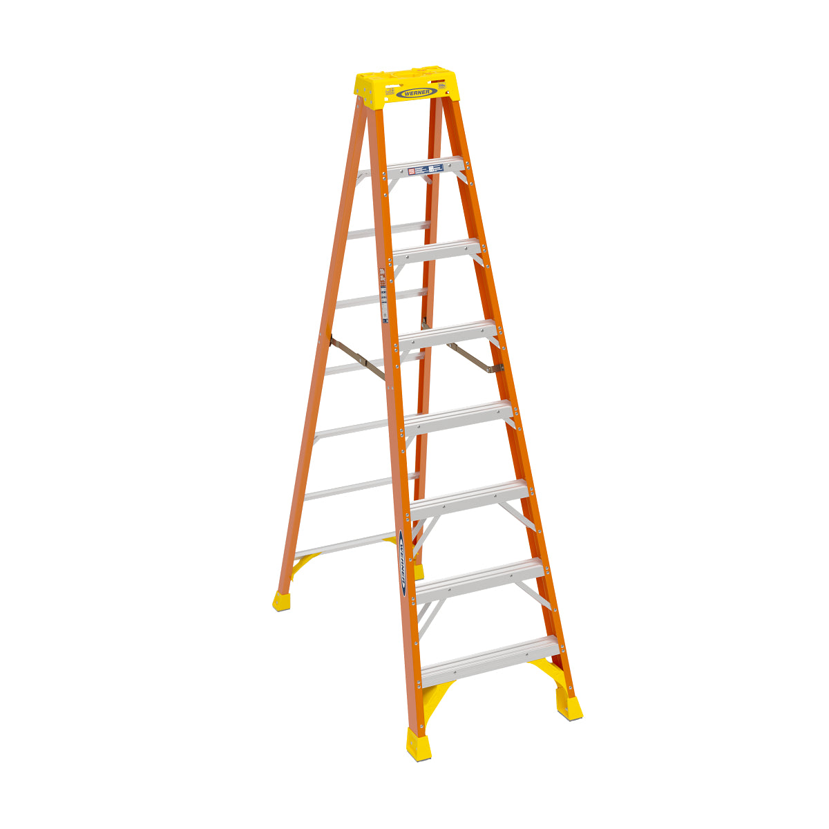 Fiberglass Stepladder, 8', 300 lbs