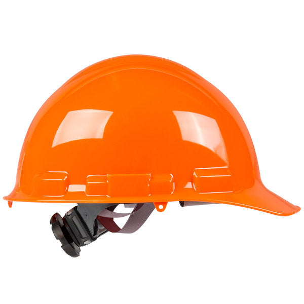 Orange Cap Hard Hat 4-Point Ratchet Suspension