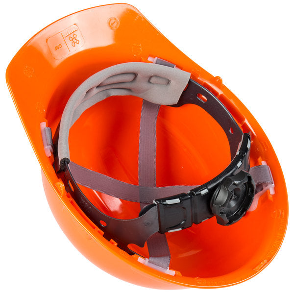 Orange Cap Hard Hat 4-Point Ratchet Suspension