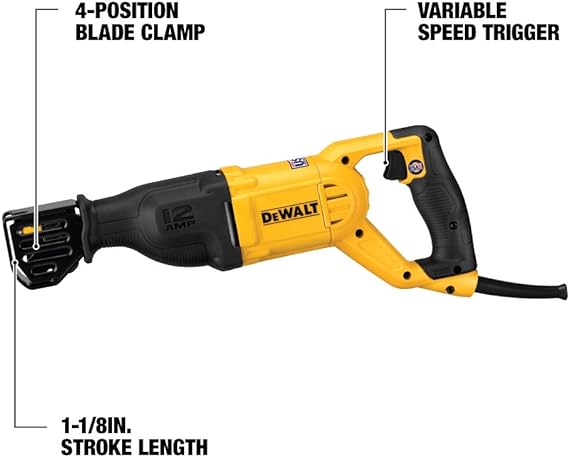 DEWALT RECIPROCATING SAWZALL 12AMP