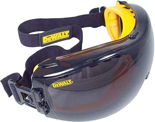 DEWALT SAFETY GOGGLE BLACK FRAME SMOKE LENS