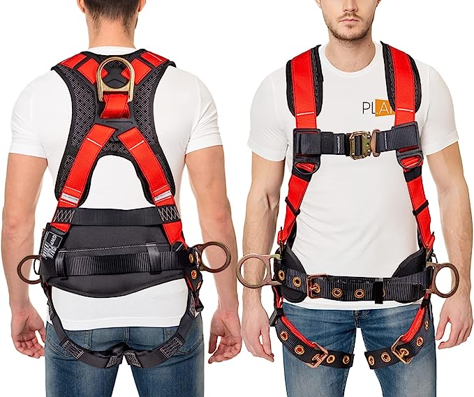 Palmer Safety Hammerhead 5pt Safety Harness Back Padded, QCB Chest, Tongue Buckel Legs Straps, Back & Side D-Rings