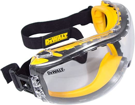 DEWALT SAFETY GOGGLE BLACK FRAME CLEAR LENS