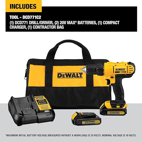 DEWALT 20V COMPACT 1/2¨ DRILL DRIVER MAX CORDLESS