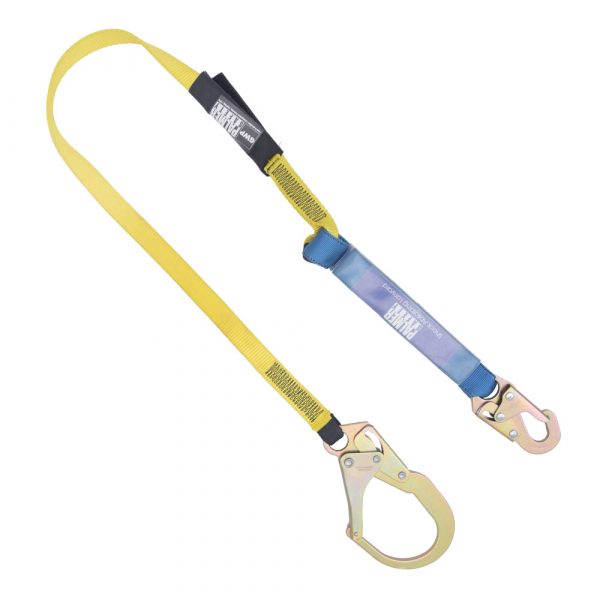 LANYARD 6 FT. SHOCK ABSORBER, REBAR HOOK, SINGLE LEG.